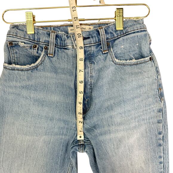 Abercrombie & Fitch The Skinny High Rise Jean Raw Hem Stretch Blue Women 2/26 - Picture 4 of 5